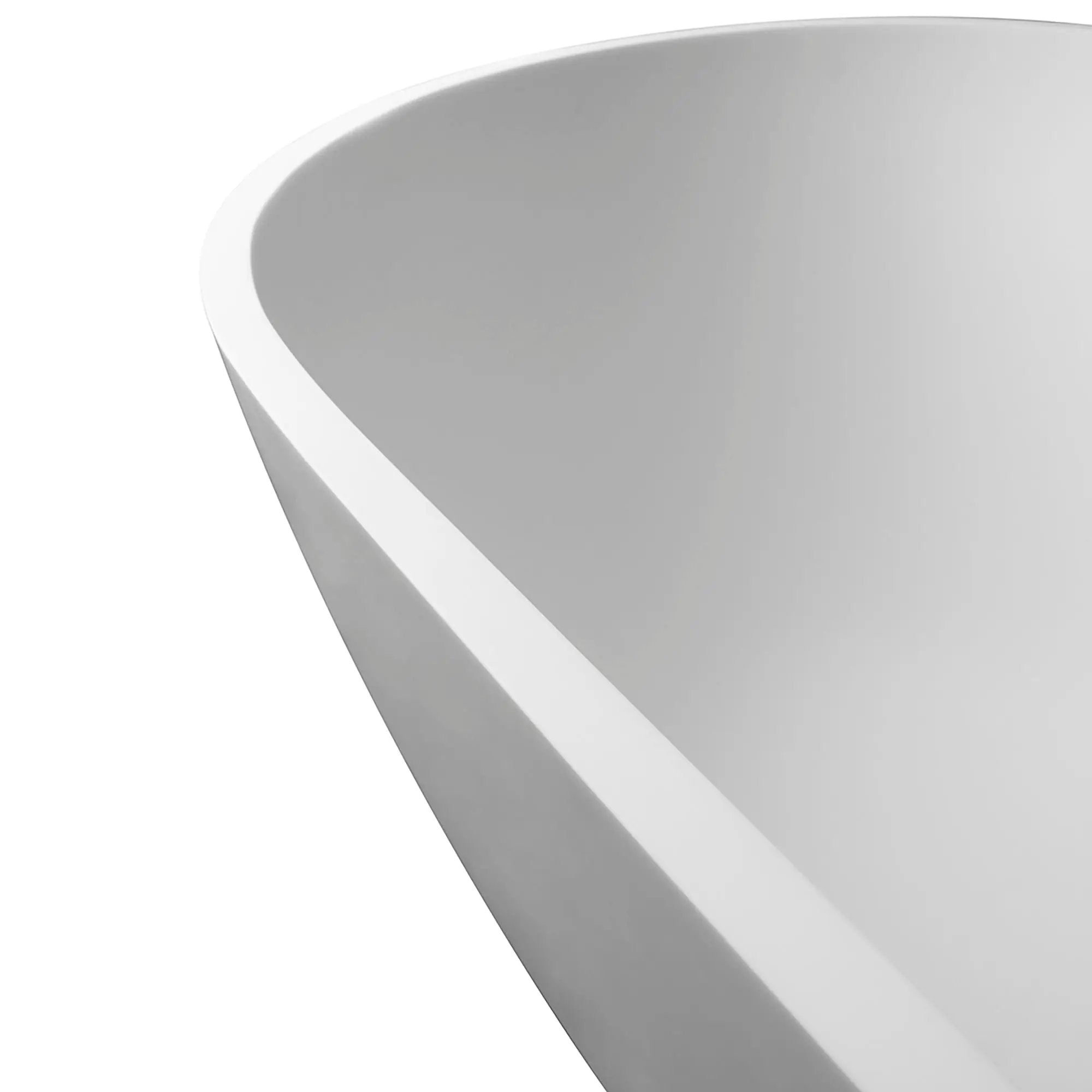 68.9" Freestanding Solid Surface Soaking Bathtub For Bathroom - Matte White