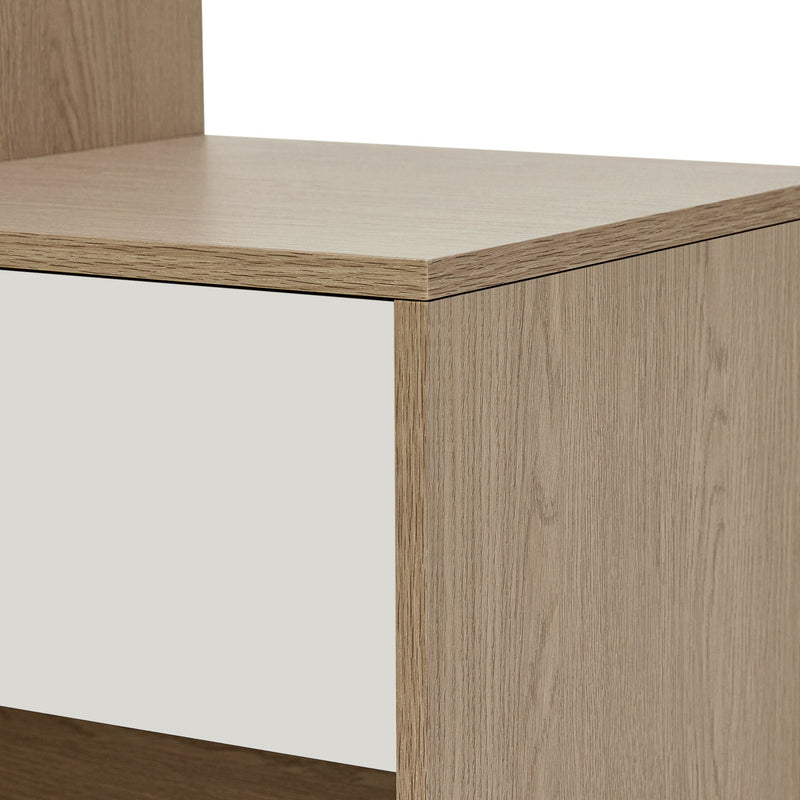 Modern Multi Functional Shoe Storage Bench & Cabinets With Adjustable Shelves - Gray / Natural Wood / White by HouseOfZazla