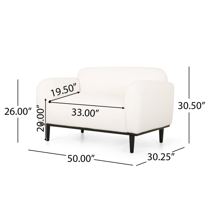 Bouclé Fabric Loveseat Sofa - 50 Inch by HouseOfZazla