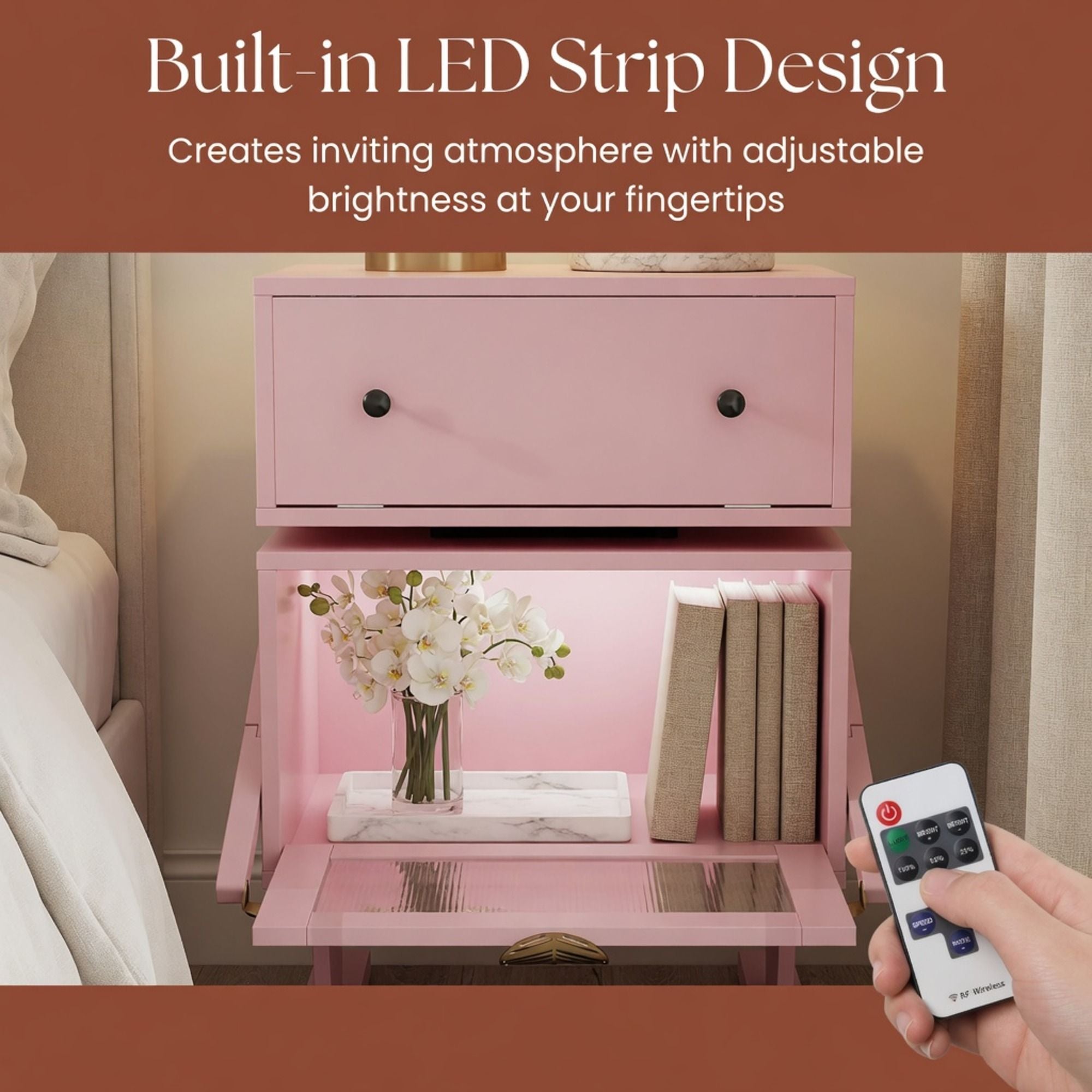 Robot LED Nightstand With 360° Rotating Drawer by HouseOfZazla