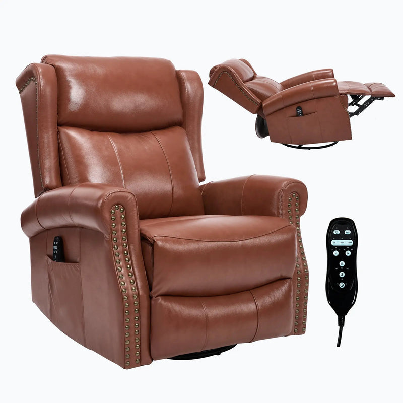Heat Massage Manual Recliner Chair with Rocker and Swivel by HouseOfZazla