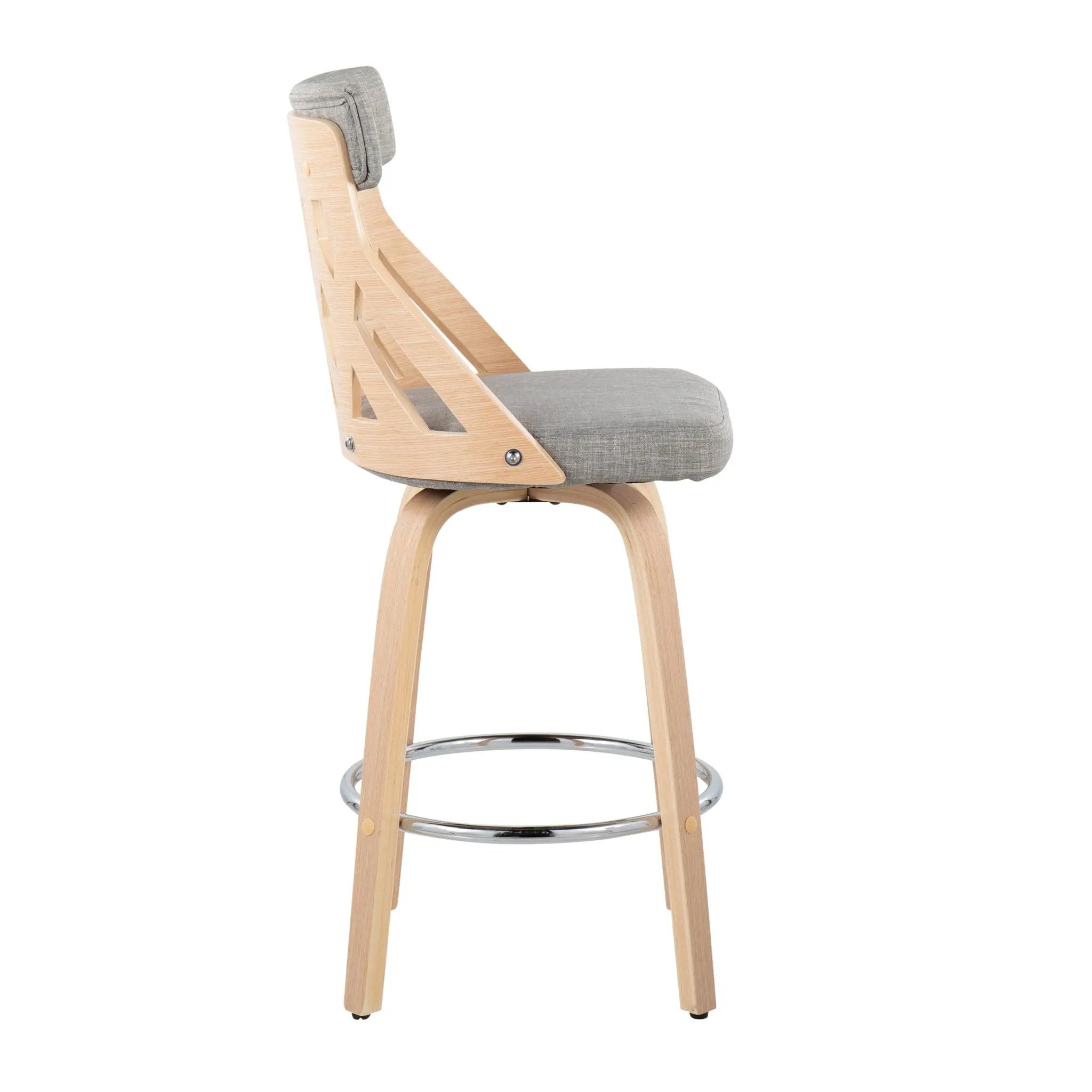 York - Mid-Century Modern Counter Stool - Natural / Light Gray by Unique Piece Furniture