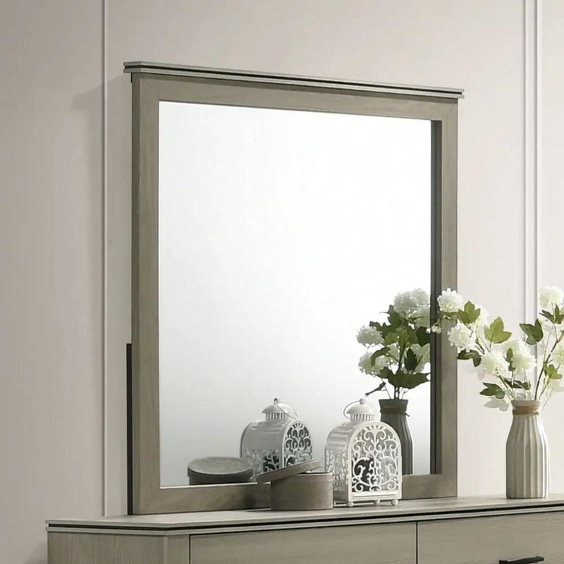 Joanna - Mirror - Weathered Gray by Unique Piece Furniture