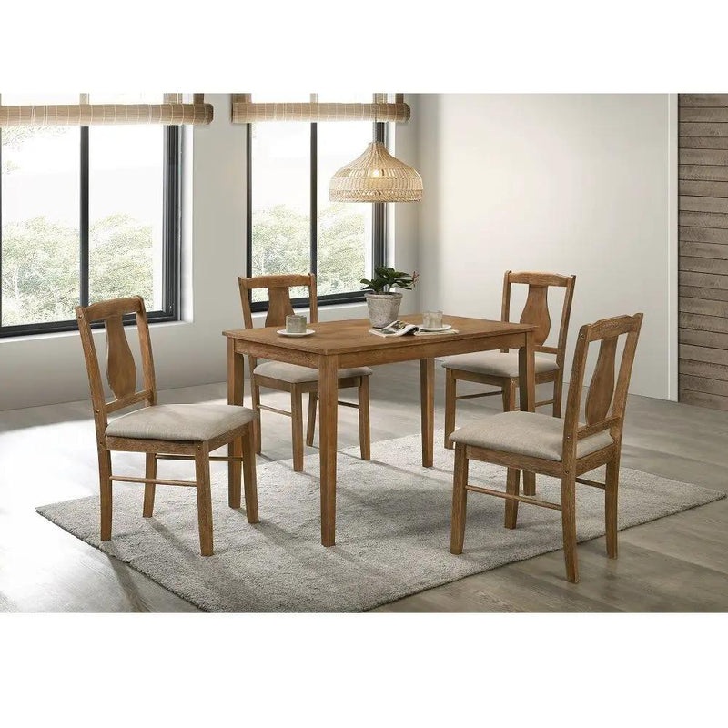 Kayee - 5 Piece Dining Set - Weathered Oak by Unique Piece Furniture