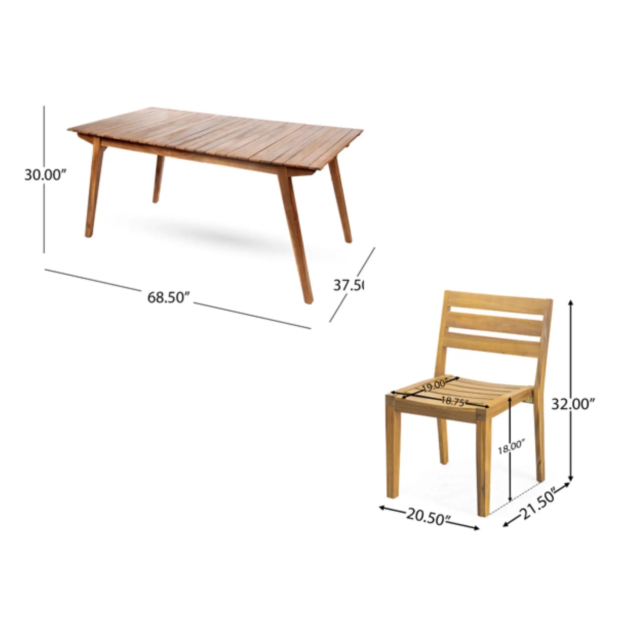 Outdoor 7 Pieces Outdoor Dining Set - Teak by HouseOfZazla
