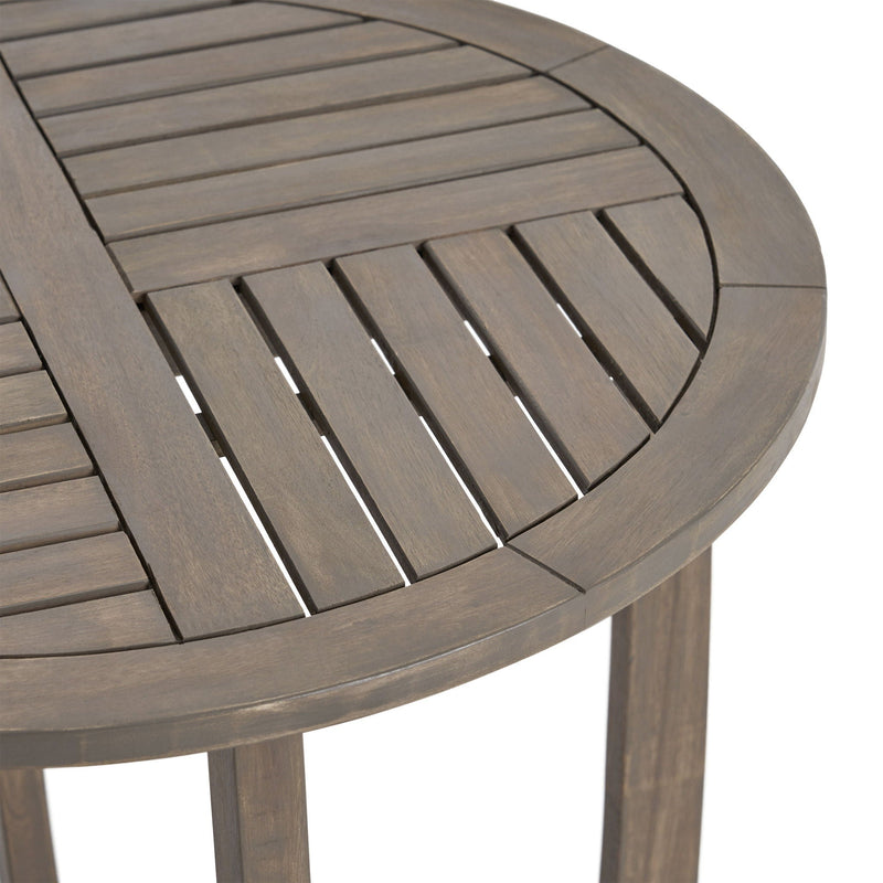 Hermosa Rustic Circular Bistro Table - Gray by HouseOfZazla