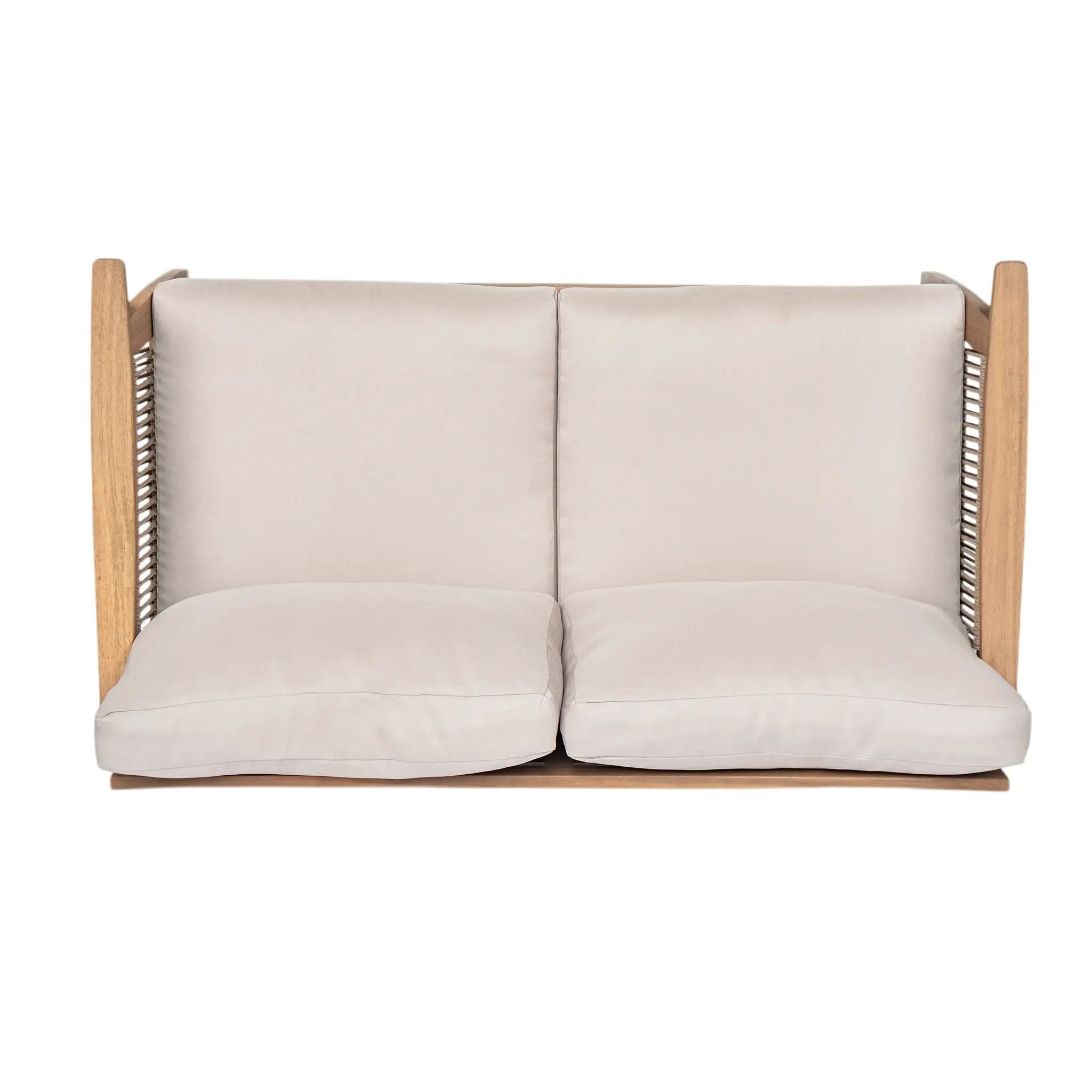 Outdoor 2pc Acacia Wood and Rope Patio Chat Set by HouseOfZazla