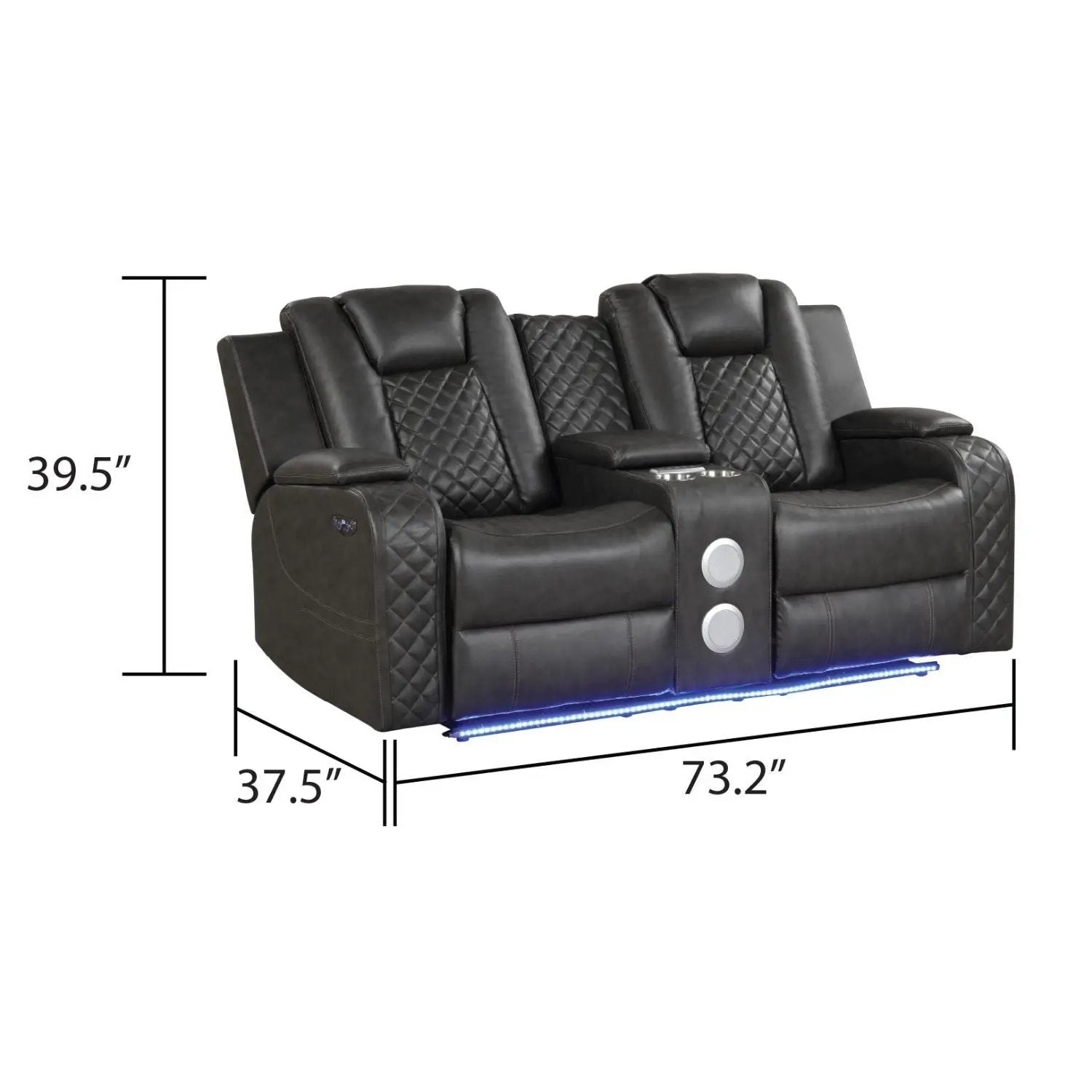 Benz - Power Recliner Set With LED Lighting And USB Charging by HouseOfZazla
