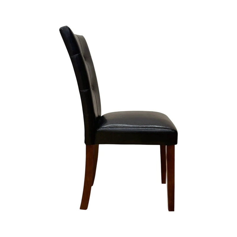 Britney - Synthetic Leather Side Chair (Set of 2) - Brown / Walnut by Unique Piece Furniture
