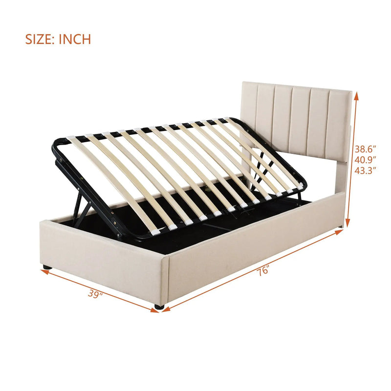 Upholstered Platform Bed With A Hydraulic Storage System by HouseOfZazla