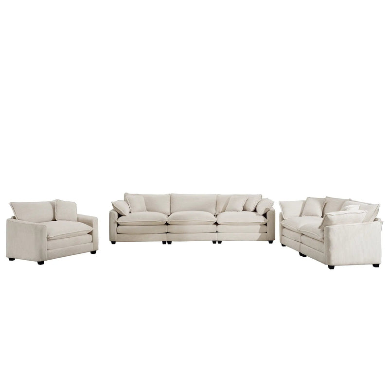Elegant Oversized Sectional Sofa Set With Deep Seats And Flexible Layout by Unique Piece Furniture