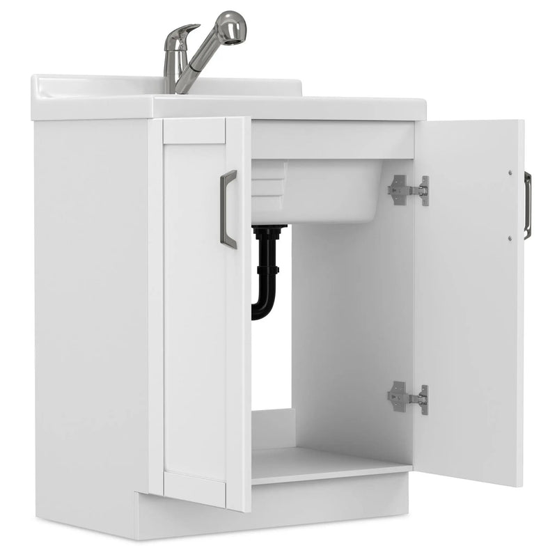 Kyle - Laundry Cabinet & Faucet And Stainless Steel Sink by HouseOfZazla