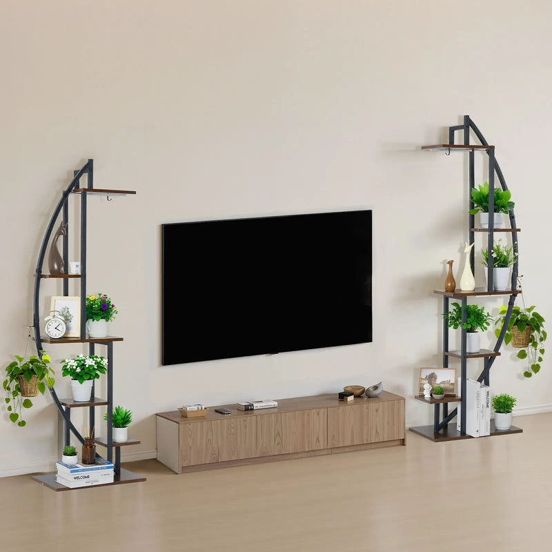 63-Inch Tall 6-Tier Indoor Plant Stand with Grow Lights (2-Pack) by HouseOfZazla