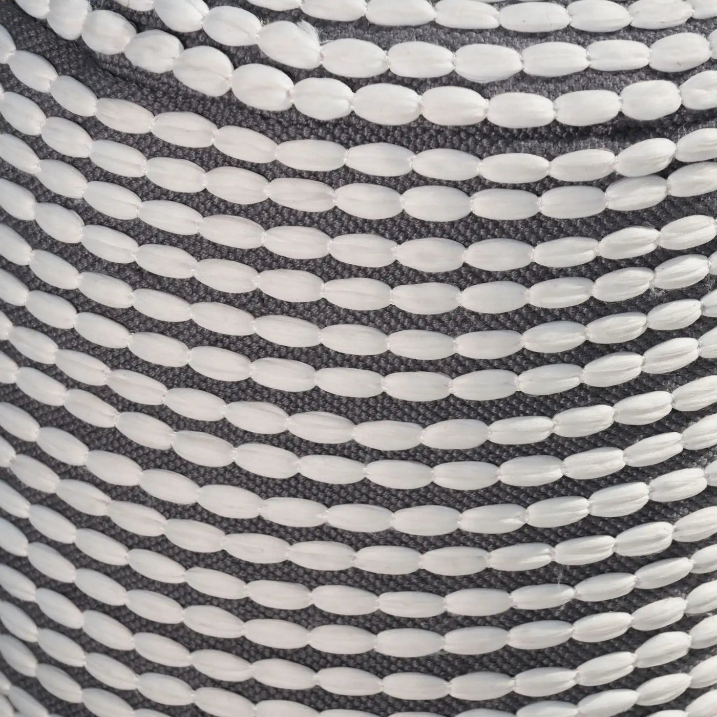 River Handcrafted Cylindrical Pouf in Water Resistant Fabric by HouseOfZazla