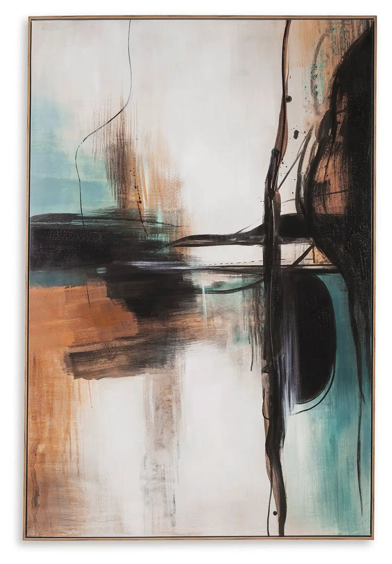 Brunonia - Wall Art - Teal / Orange / Black by Unique Piece Furniture