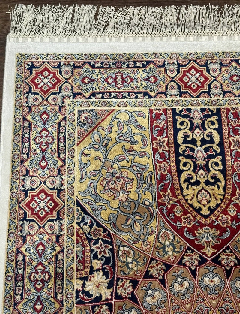 Turkish Silk Runner Rug 2.6 x 10, Dome Design, Hereke Runner, Bamboo Silk, New by Jewel Rugs