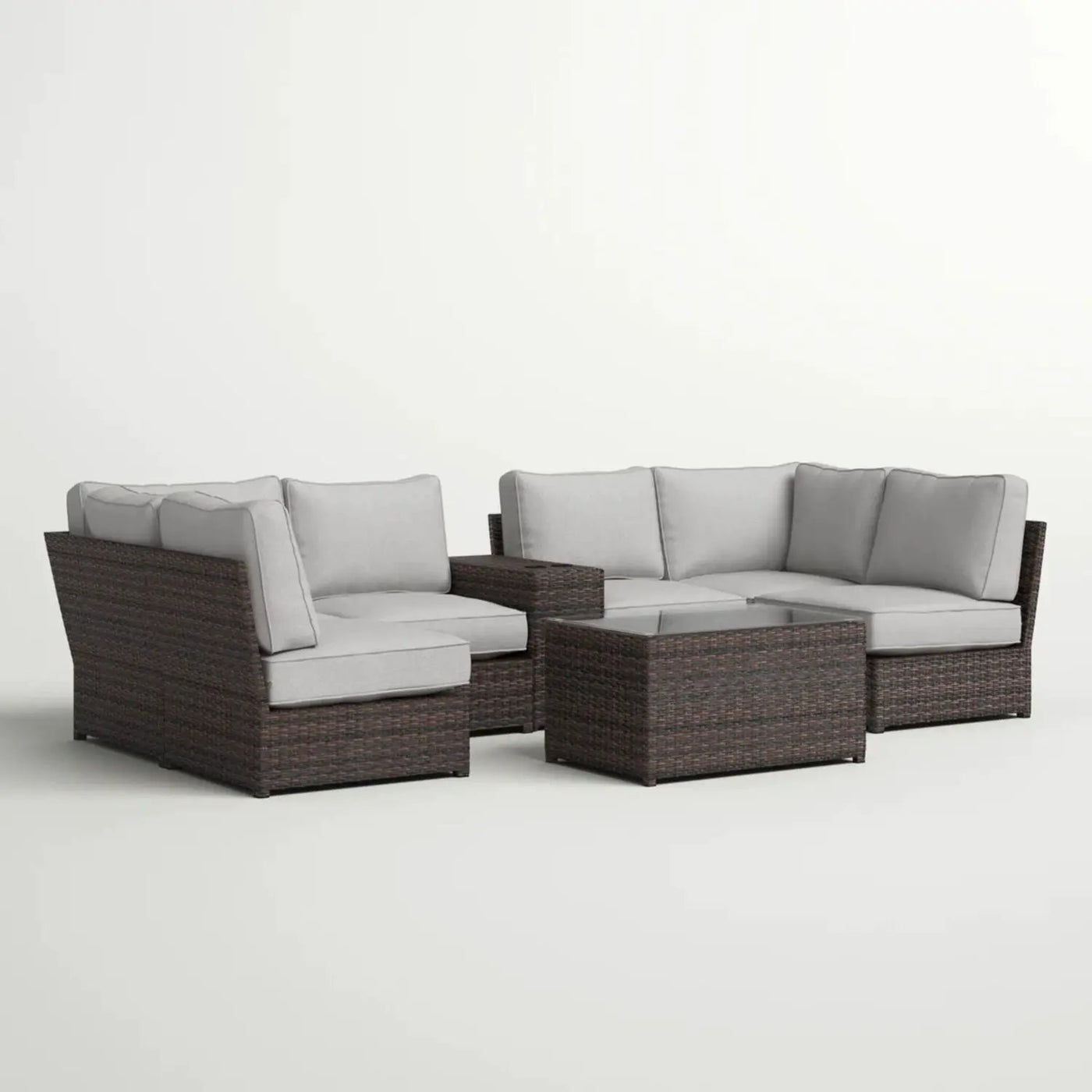 Stylish Modular Wicker Patio Seating Group by HouseOfZazla