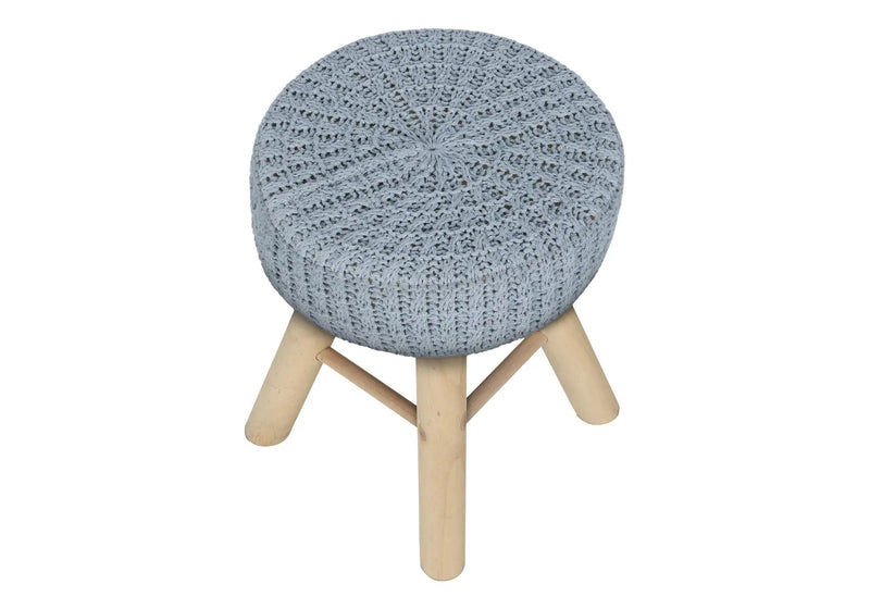 Ottoman, Pouf, Footrest, Foot Stool, Round, Natural Wood Legs, Contemporary, Modern by Unique Piece Furniture