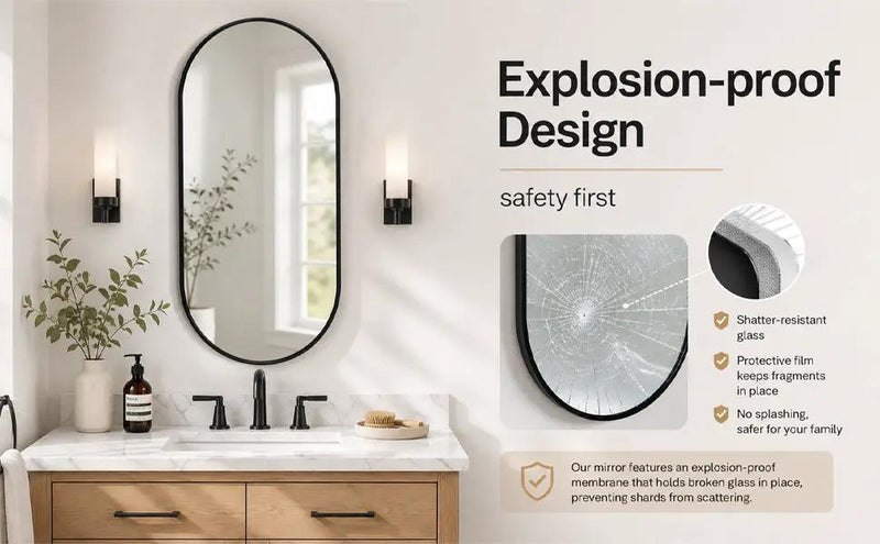 Black PVC Frame Mirror 18X40 Inch by HouseOfZazla