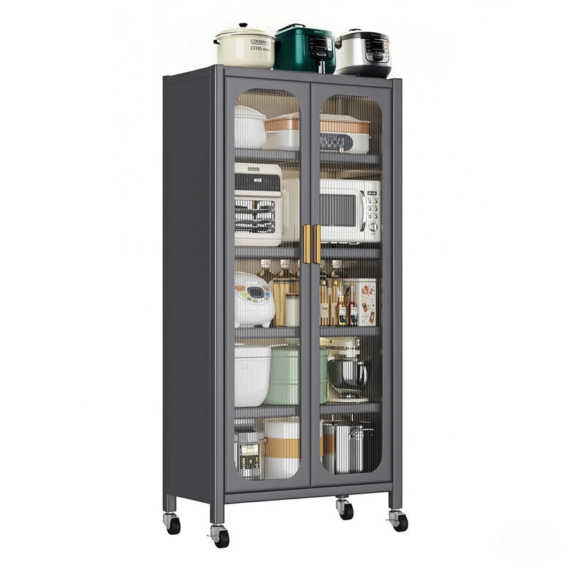 Open-Door Kitchen Shelving Floor-to-Ceiling Storage Cabinet by HouseOfZazla