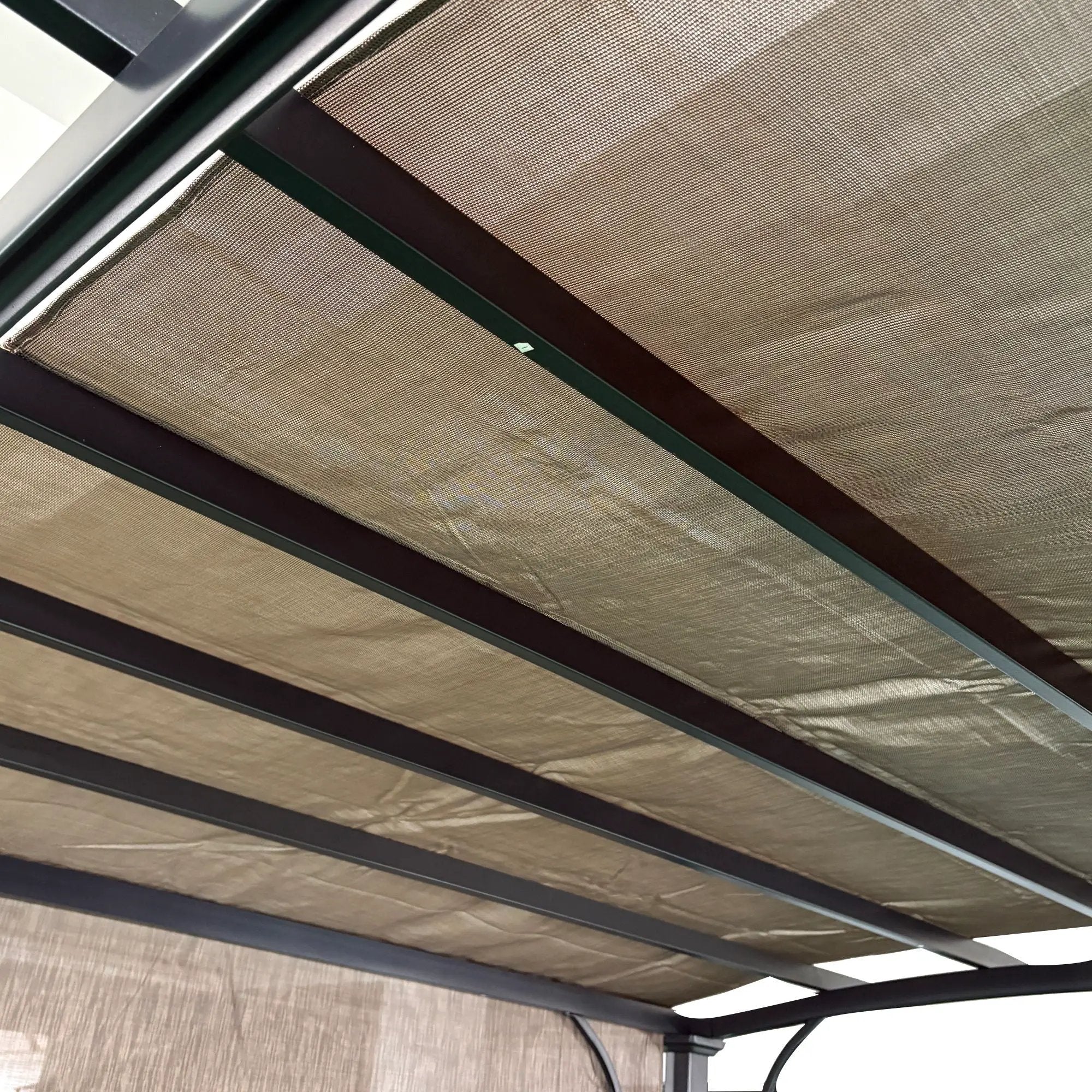 13' X 7.7' Outdoor Pergola Sun Shade Cover Cloth Patio Canopy Hdpe Permeable With Grommets - Brown by HouseOfZazla
