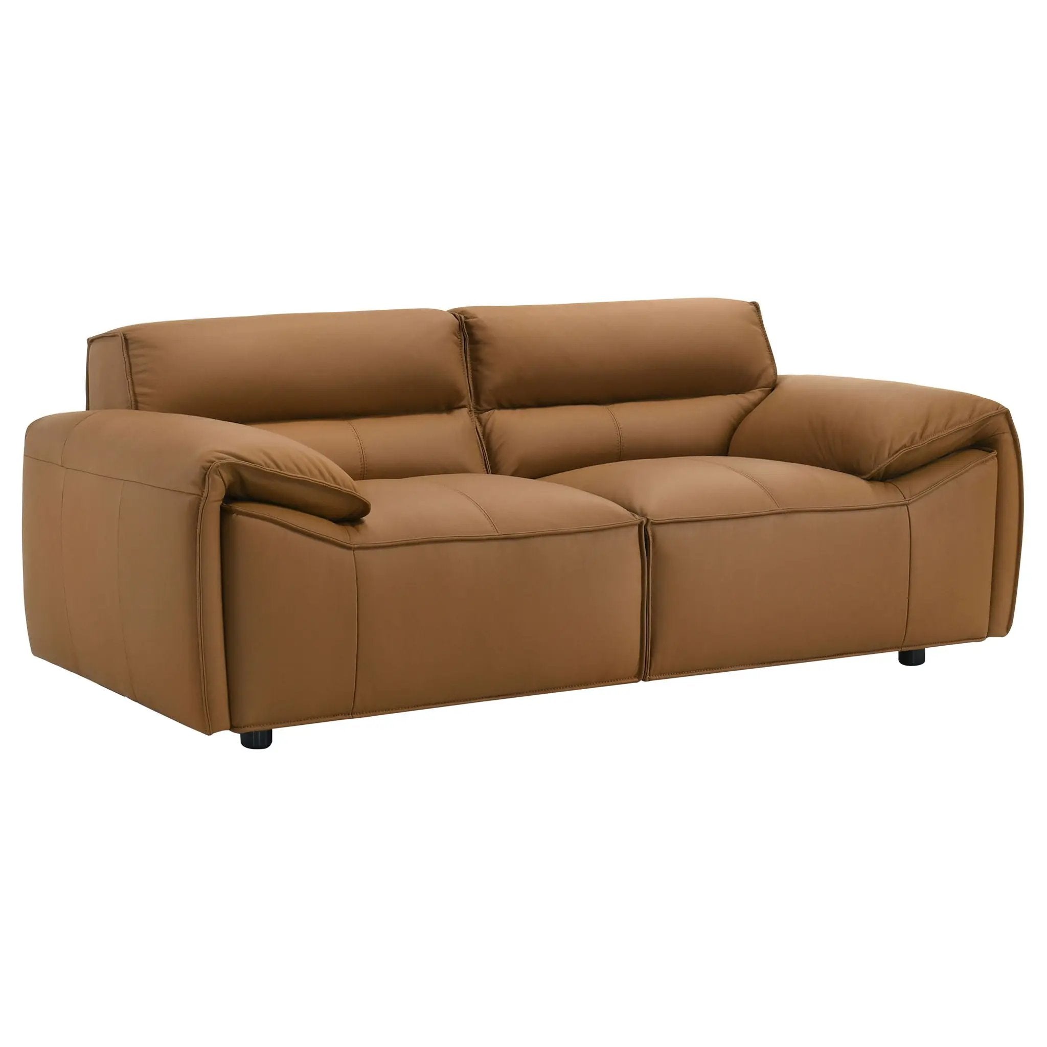 Buxton Top Grain Leather Upholstered Loveseat Orange by Unique Piece Furniture