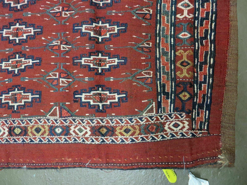 45" X 32" Antique Handmade Bokhara Turkoman Yomud Chuval Wool Rug Soumak NICE by Jewel Rugs