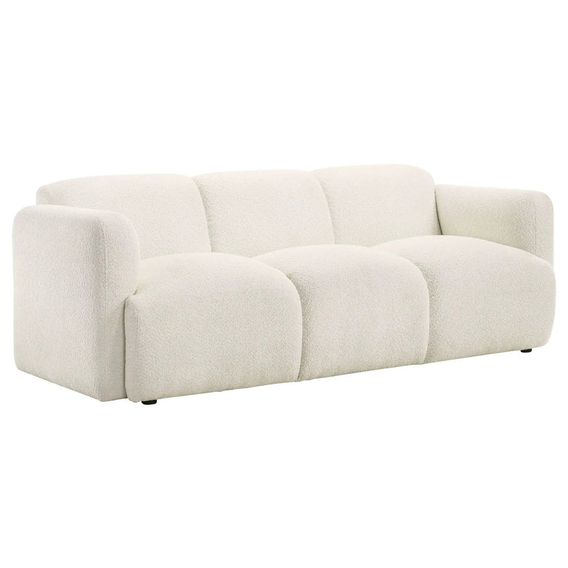 Dorset 2-piece Upholstered Round Track Arm Sofa Set White by Unique Piece Furniture