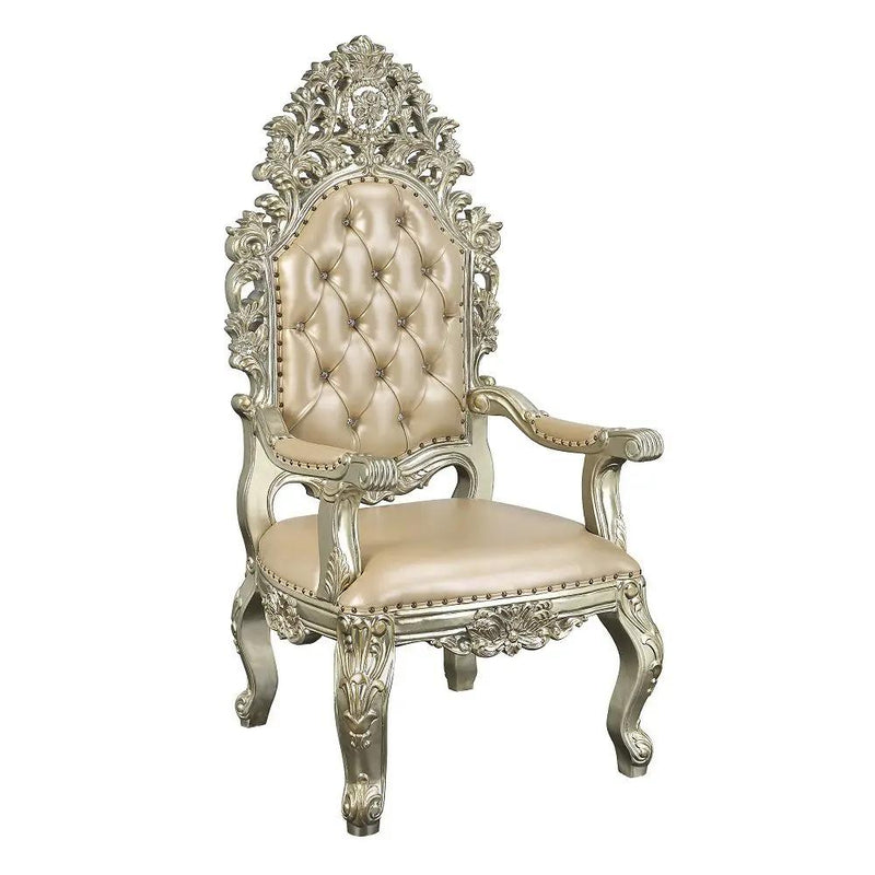 Sorina - Arm Chair (Set of 2) - Synthetic Leather & Antique Gold by Unique Piece Furniture