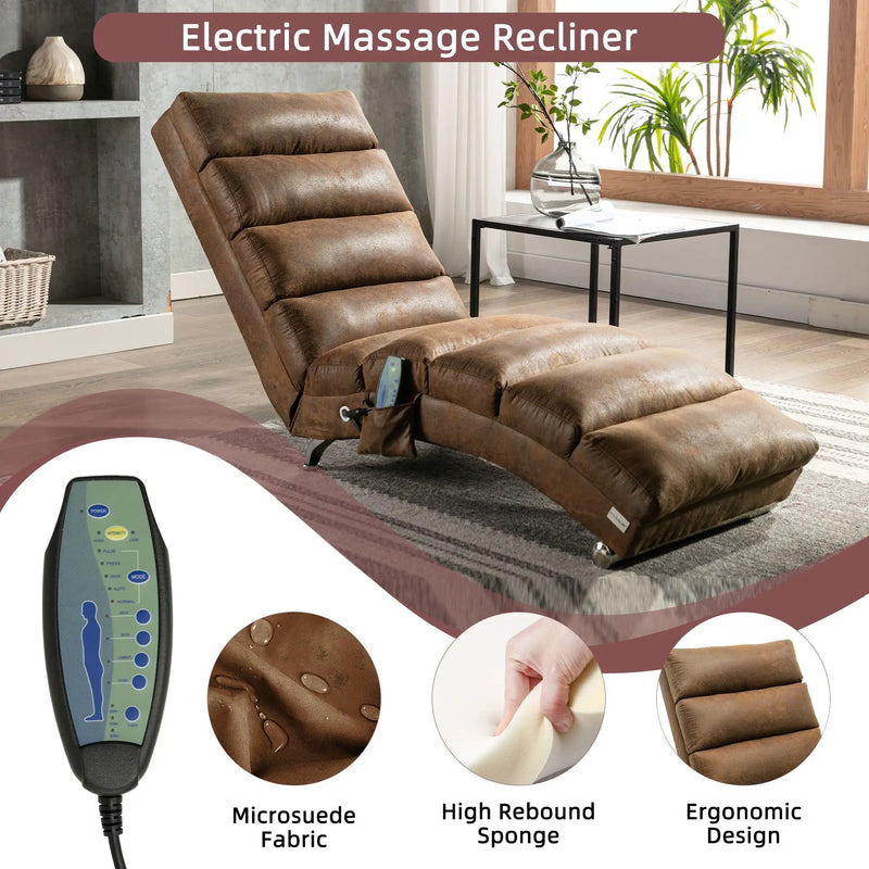 Massage Chaise Lounge Indoor With Remote Control, Ergonomic Electric Massage Lounger by Unique Piece Furniture