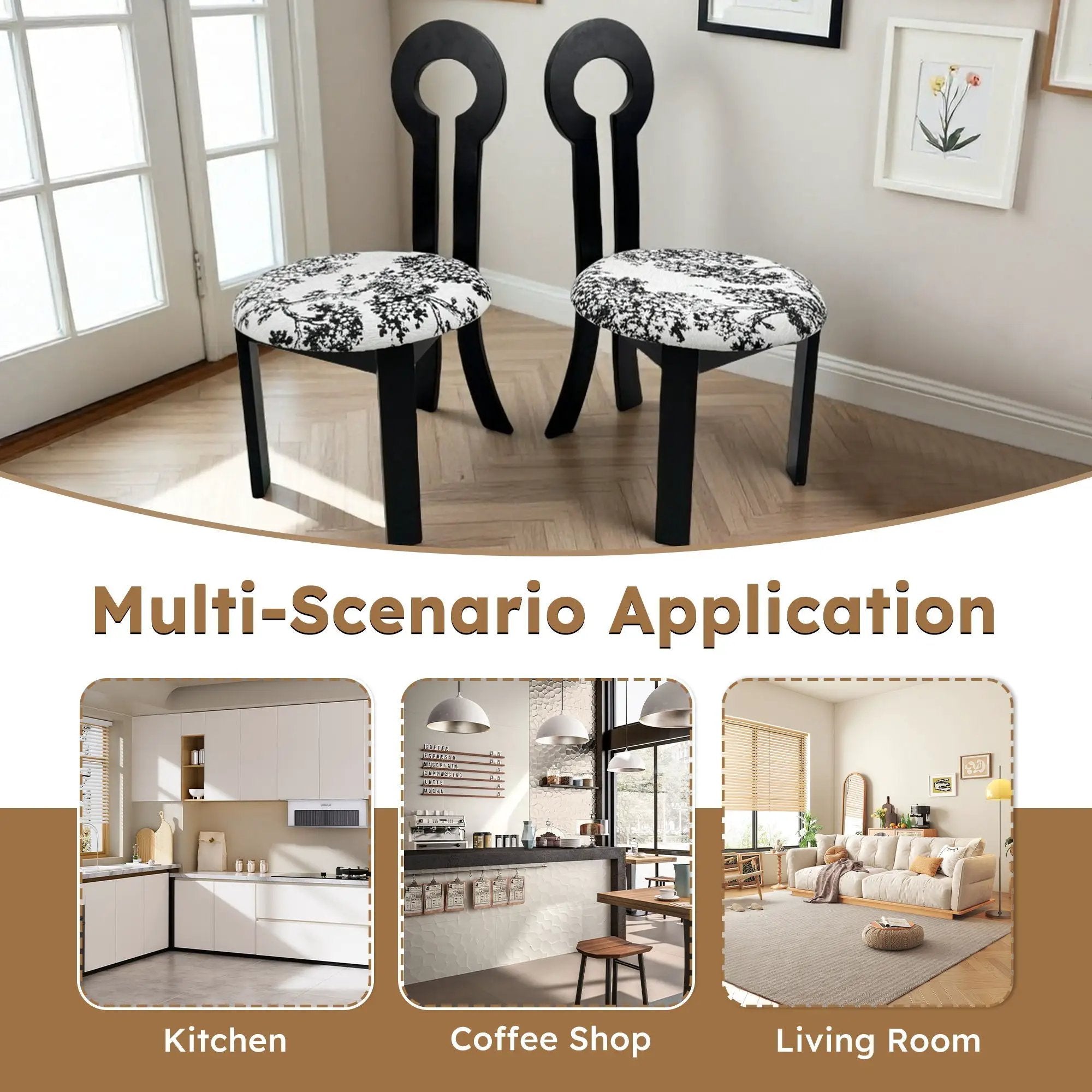 Key Design, Dining Chairs (Set of 2) - White / Black by HouseOfZazla