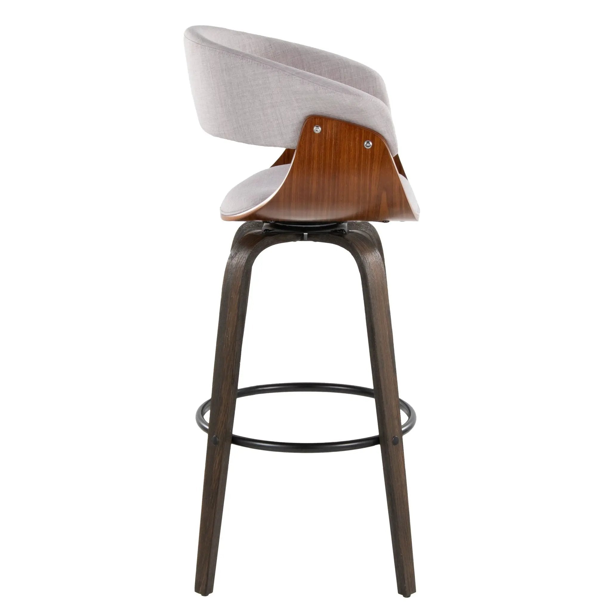 Vintage Mod - Mid Century Modern Fixed Height Barstool With Swivel & Round Footrest (Set of 2) by Unique Piece Furniture