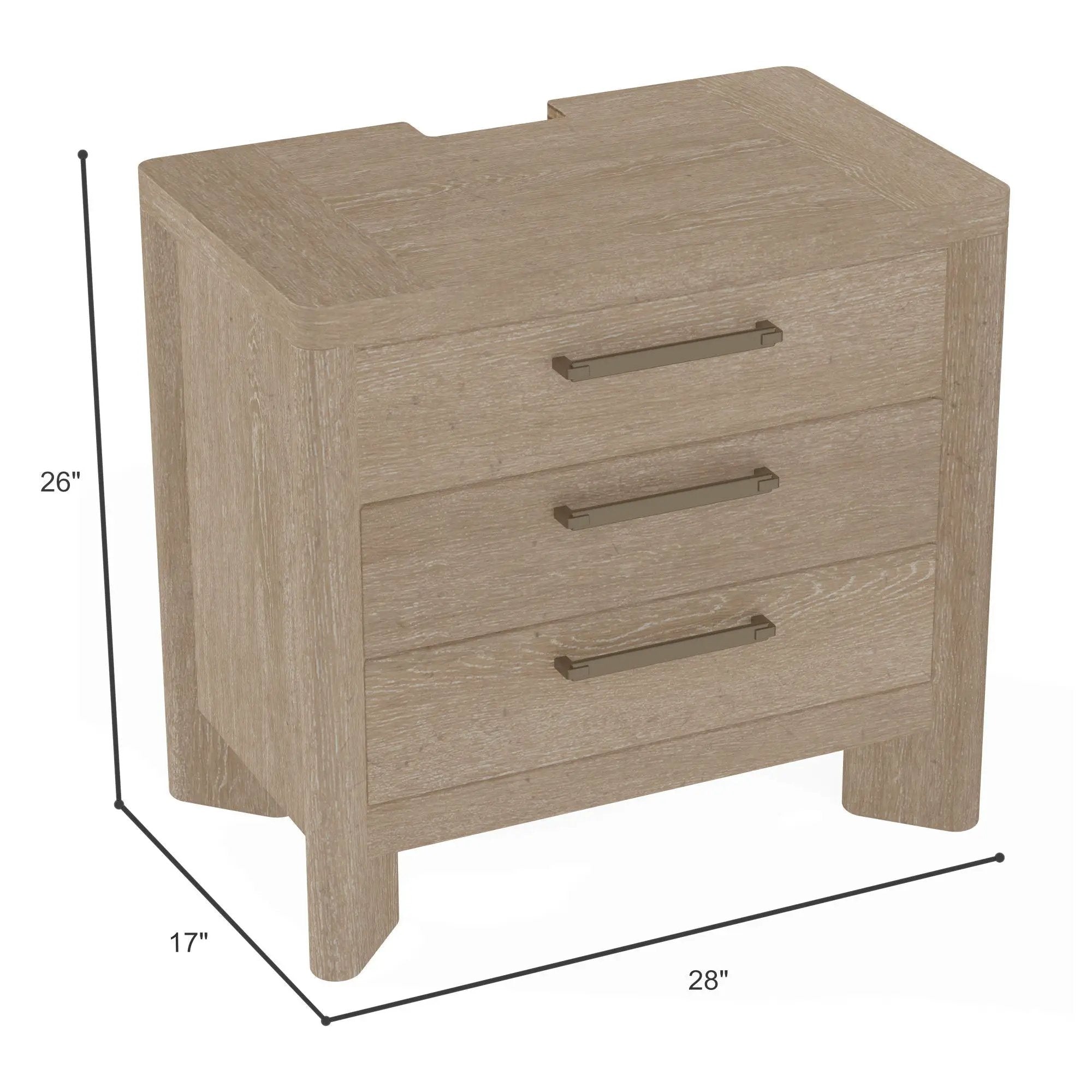 3 Drawer Nightstand - Tan by Unique Piece Furniture
