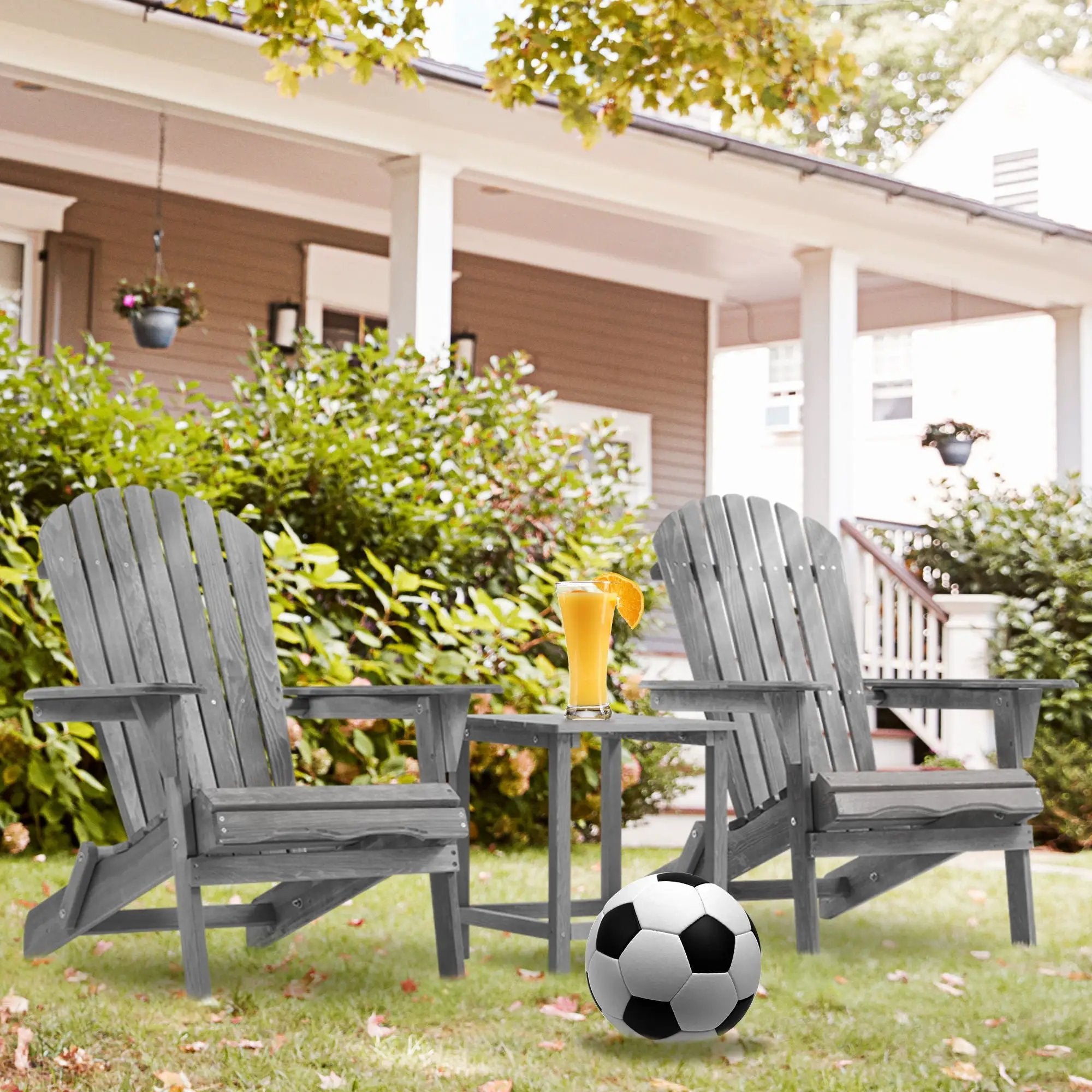 Lounge Patio Chair For Garden Outdoor Wooden Folding Adirondack Chair (Set of 2) Solid Cedar Wood Lounge Patio Chair For Garden by HouseOfZazla
