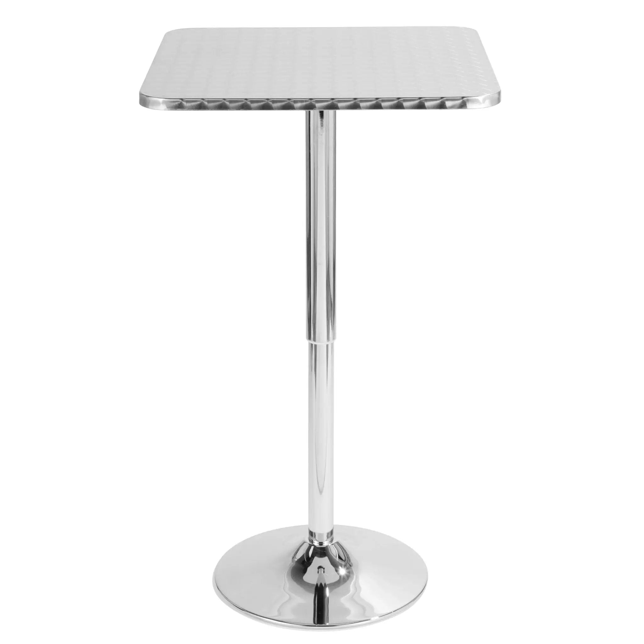 Bistro - Contemporary Adjustable Square Bar Table - Silver by Unique Piece Furniture