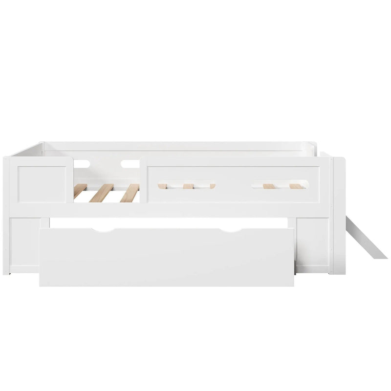 Platform Bed With Guardrail And Drawer by HouseOfZazla