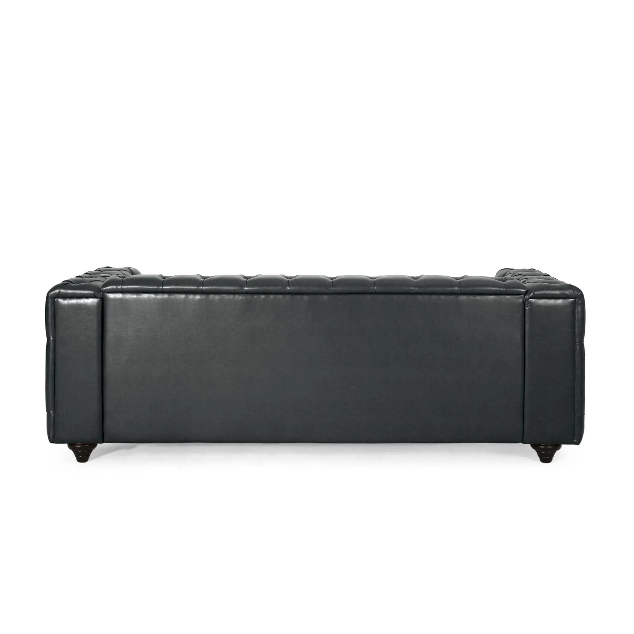 Comfy 3 Seat Sofa with Wooden Legs - Black by HouseOfZazla
