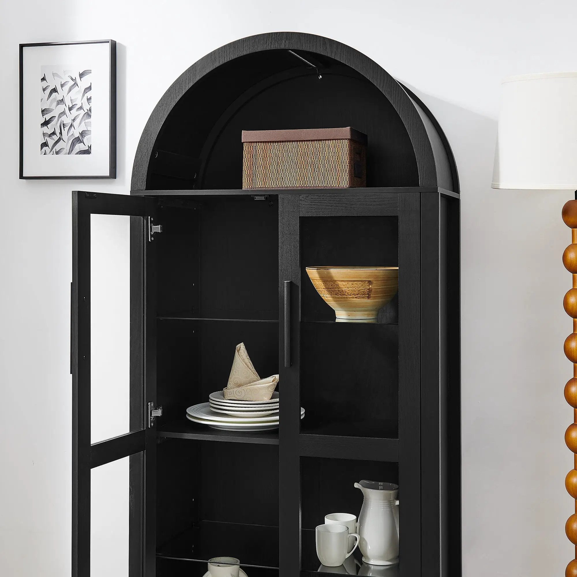 High Arched Storage Cabinet with LED Light by HouseOfZazla