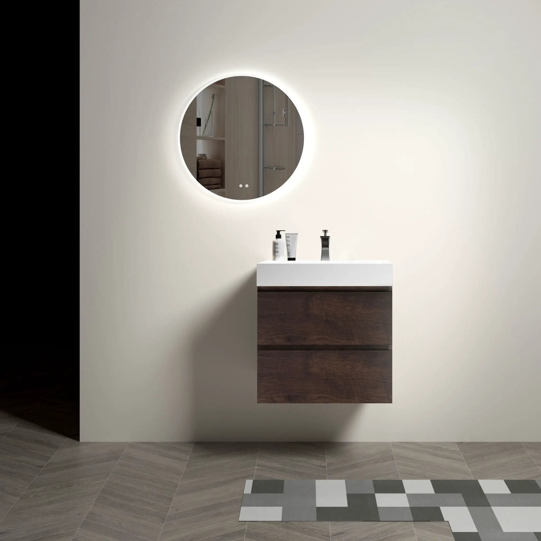 Alice - Bathroom Vanity Wall Mounted With Sink, Large Storage Floating Bathroom Vanity For Modern Bathroom, One-Piece Sink Basin Without Drain And Faucet by HouseOfZazla
