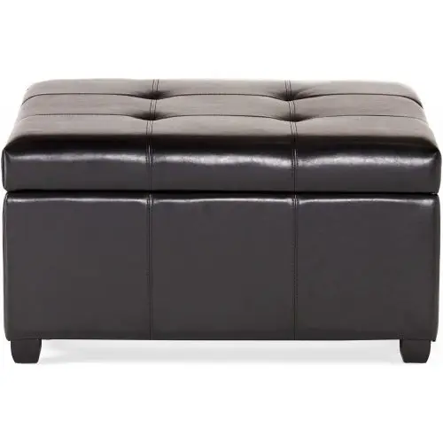 35inch Storage Ottoman, Large Square Ottoman Bench with Storage, Tufted Ottomans Footstool for Living Room by HouseOfZazla