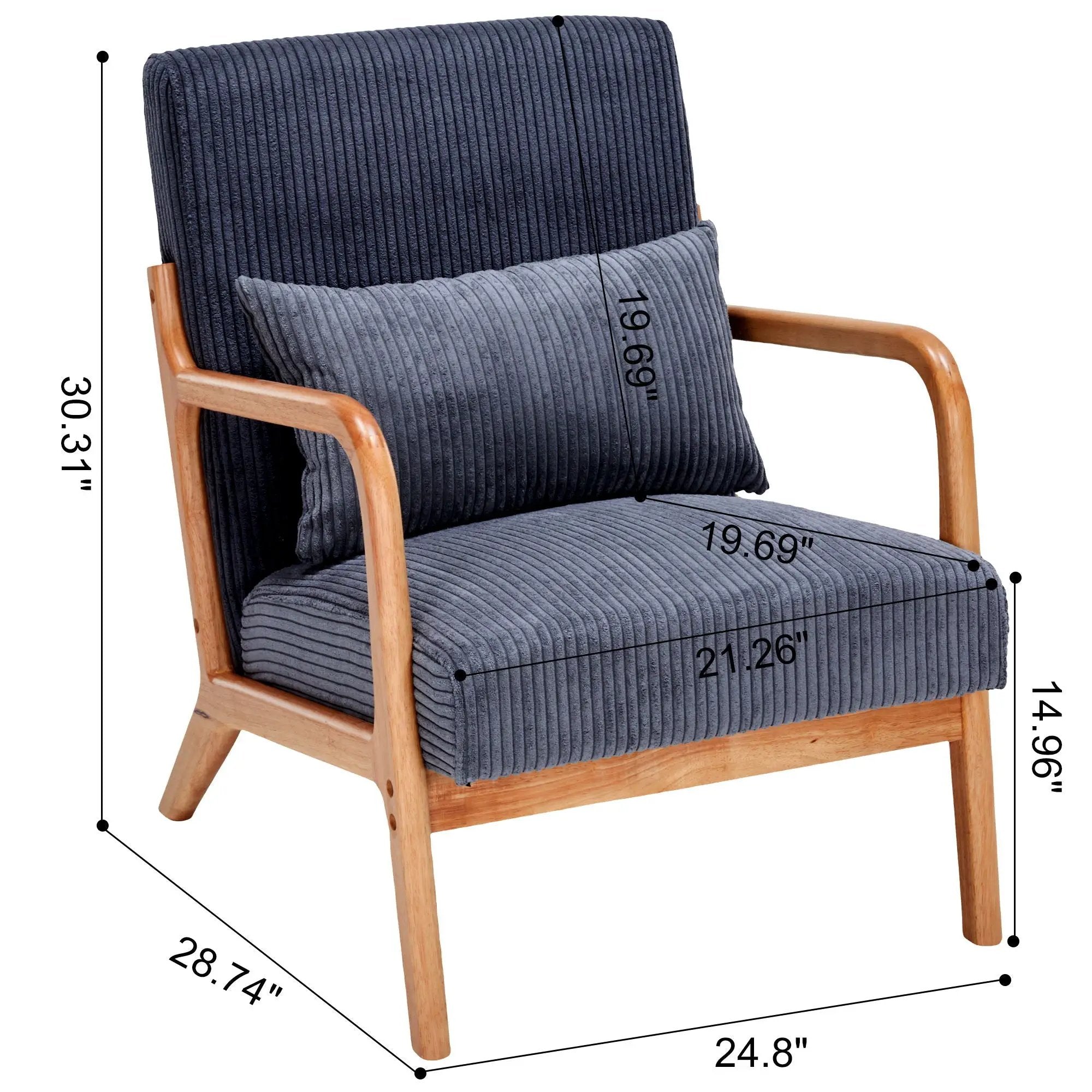 Accent Arm Chair With Pillow Upholstered by Unique Piece Furniture