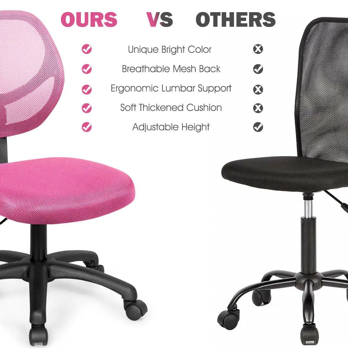 Low-back Computer Task Chair with Adjustable Height and Swivel Casters, photo 19 of 24