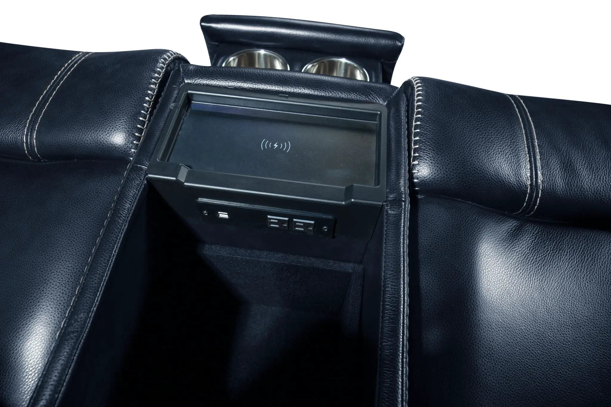Glenwood - Power Console Loveseat-Recliner With Power And Power Headrest And Lumbar (Layflat) by Unique Piece Furniture
