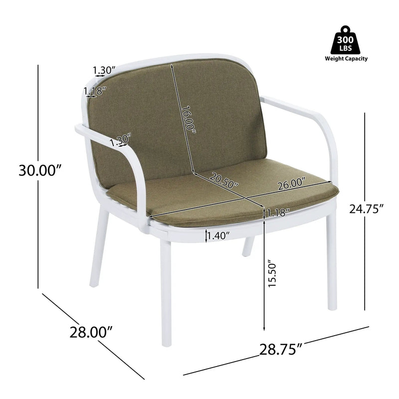 Luna Outdoor Patio 3 Pieces Chat Set by HouseOfZazla
