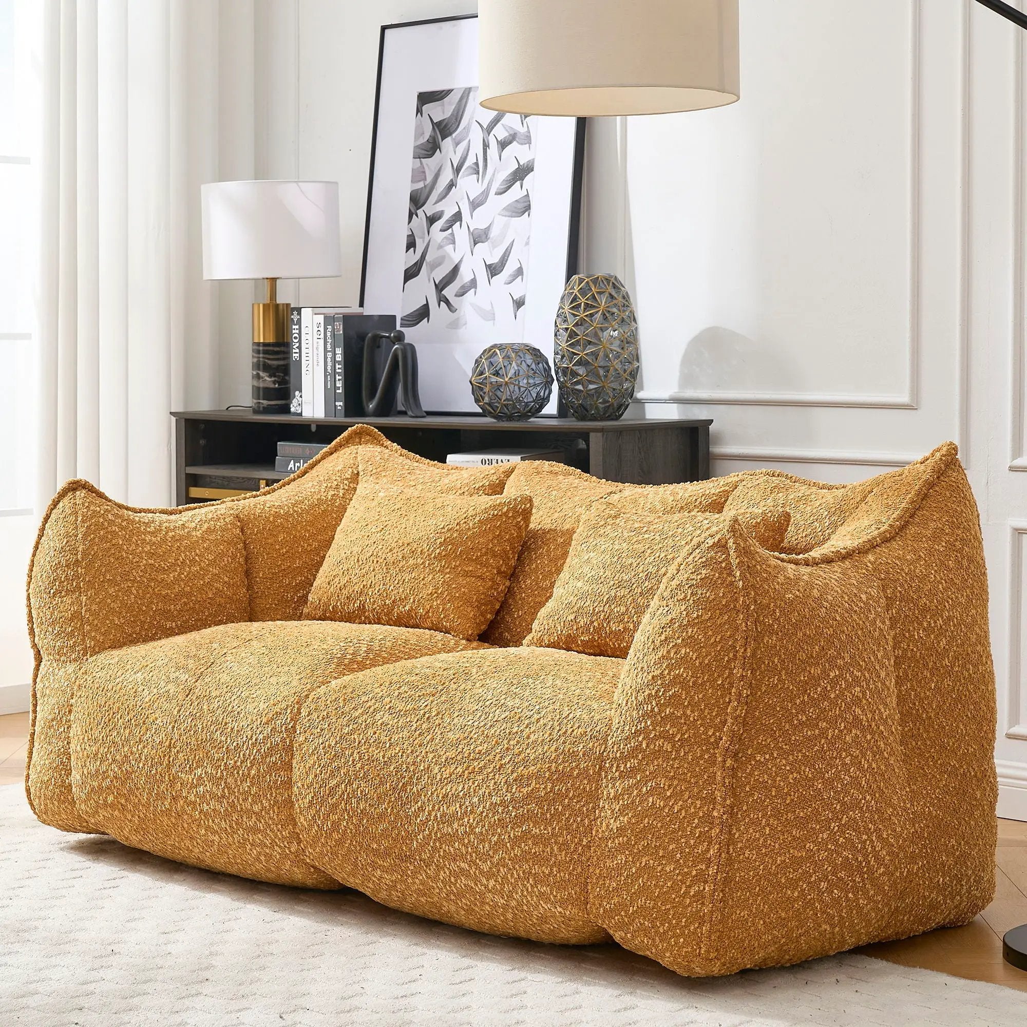 Comfortable Dual Beanbag Chair With High Resilience Foam Core For 2 People by HouseOfZazla