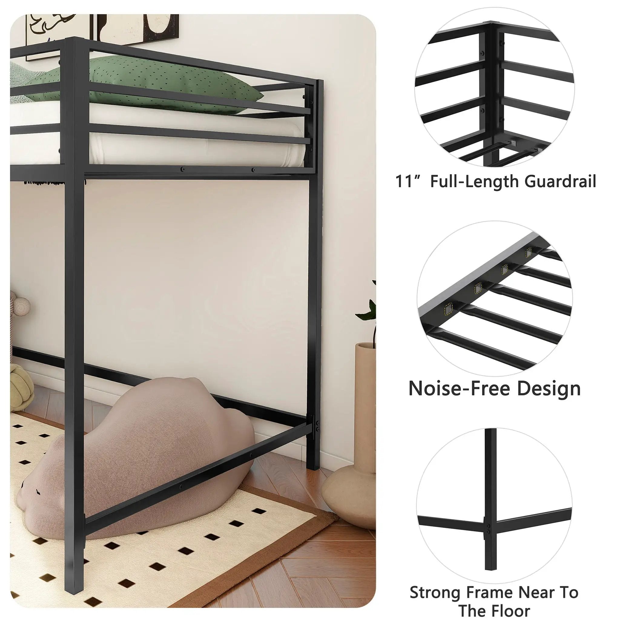 Adam - Twin Loft Bunk - Black by Unique Piece Furniture