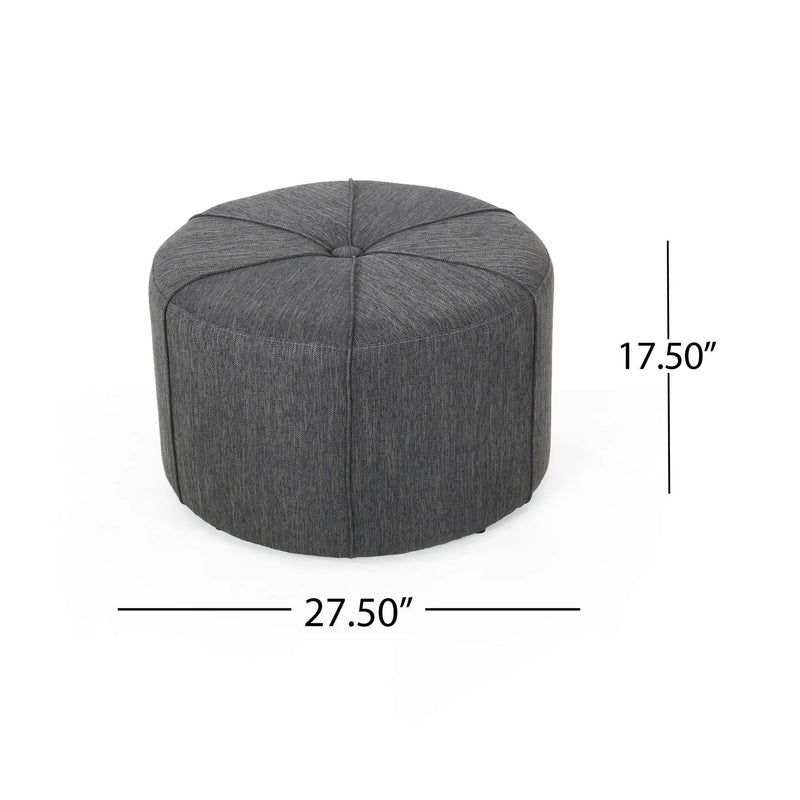Contemporary Ottoman With Tonal Piping And Button Tuft Design by HouseOfZazla