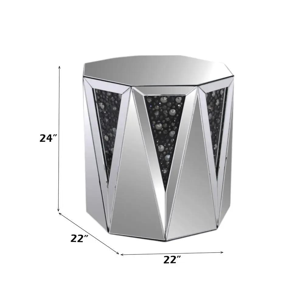 Nysa - End Table - Mirrored & Faux Crystals by Unique Piece Furniture