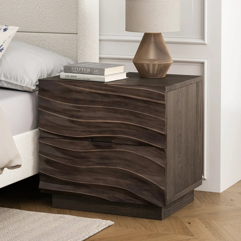 Solid Wood Nightstands with 2 Drawers by HouseOfZazla