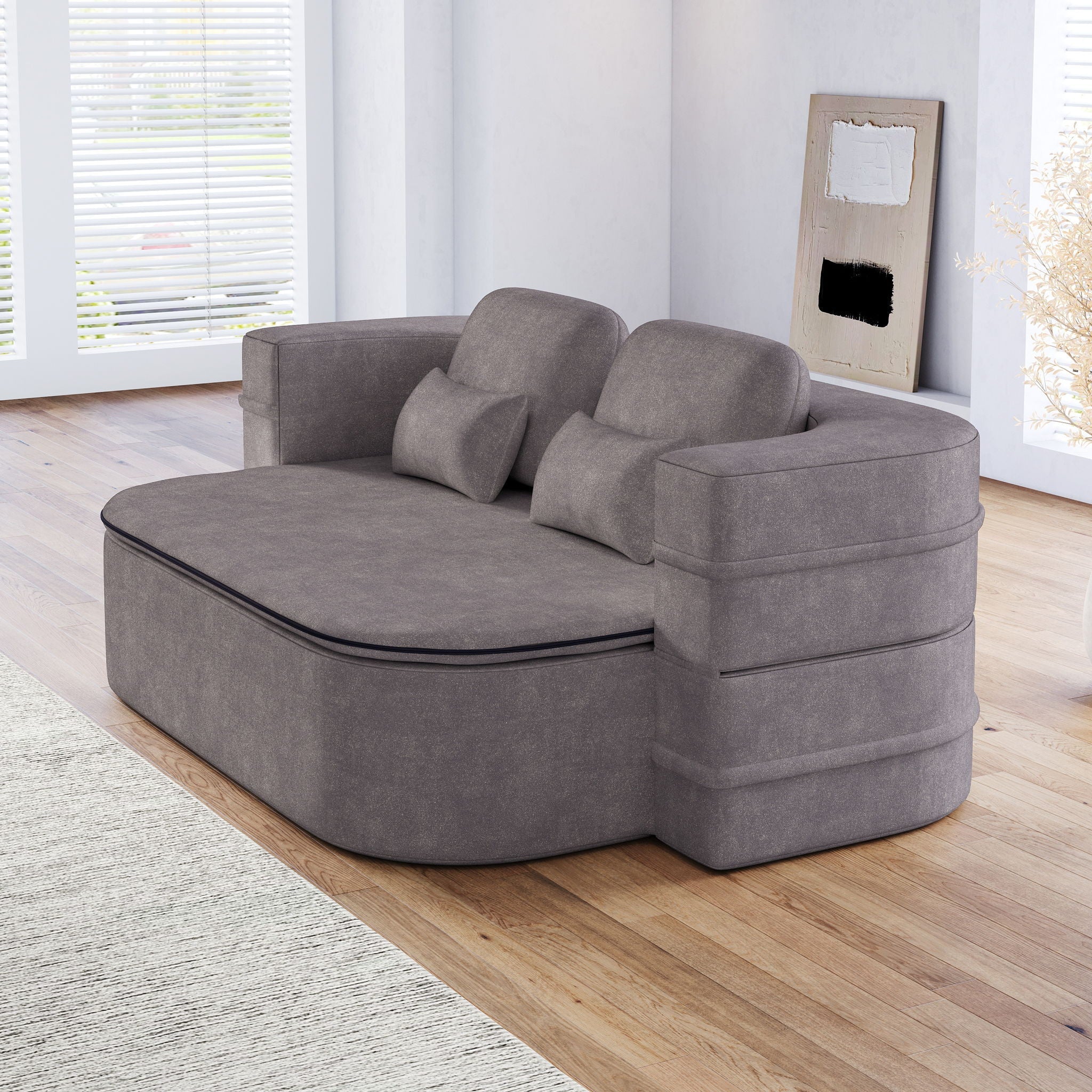 2 In 1 Foldable Sofa Bed With Multi Functional Blanket, Floor Lounge Sofa by HouseOfZazla